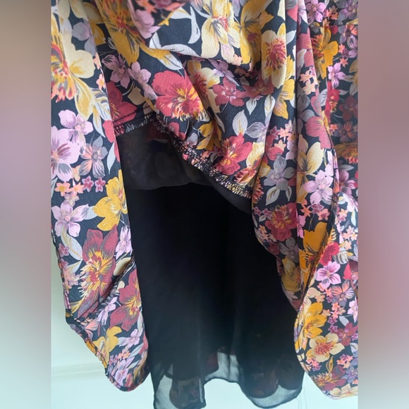 Buddy Love Tammy Floral Ruffle Mini Dress Size S Puff Sleeve Shirred Back - Picture 6 of 15